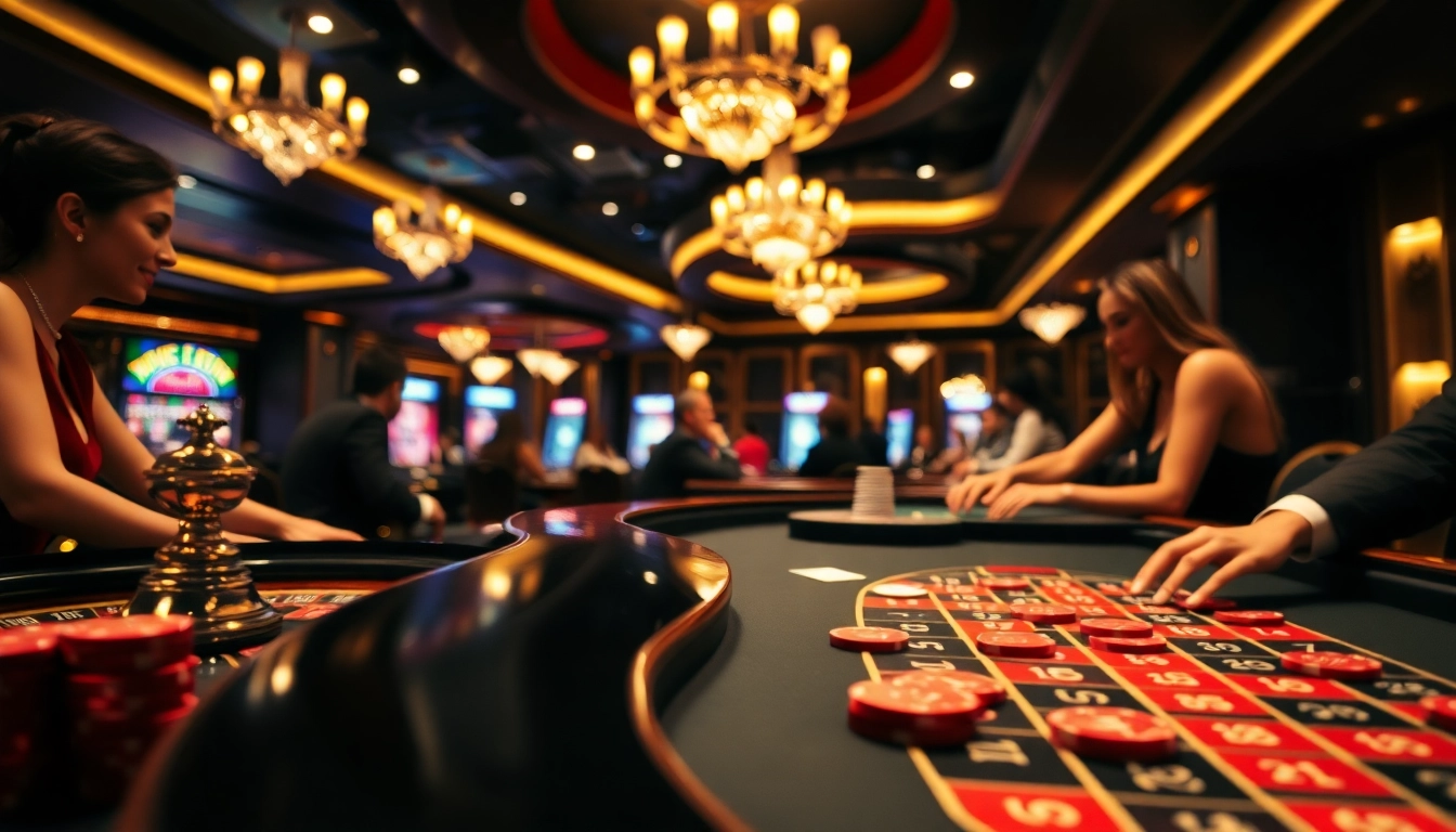 Les joueurs profitent du casino belgium en ligne, entourés d'une ambiance luxueuse.